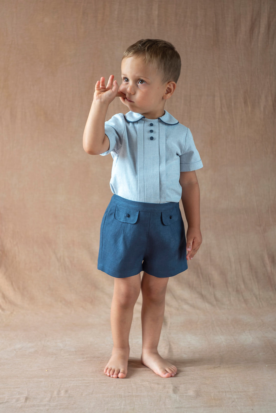 MOD.19.4 BLUE SHIRT WITH CENTRAL PANEL