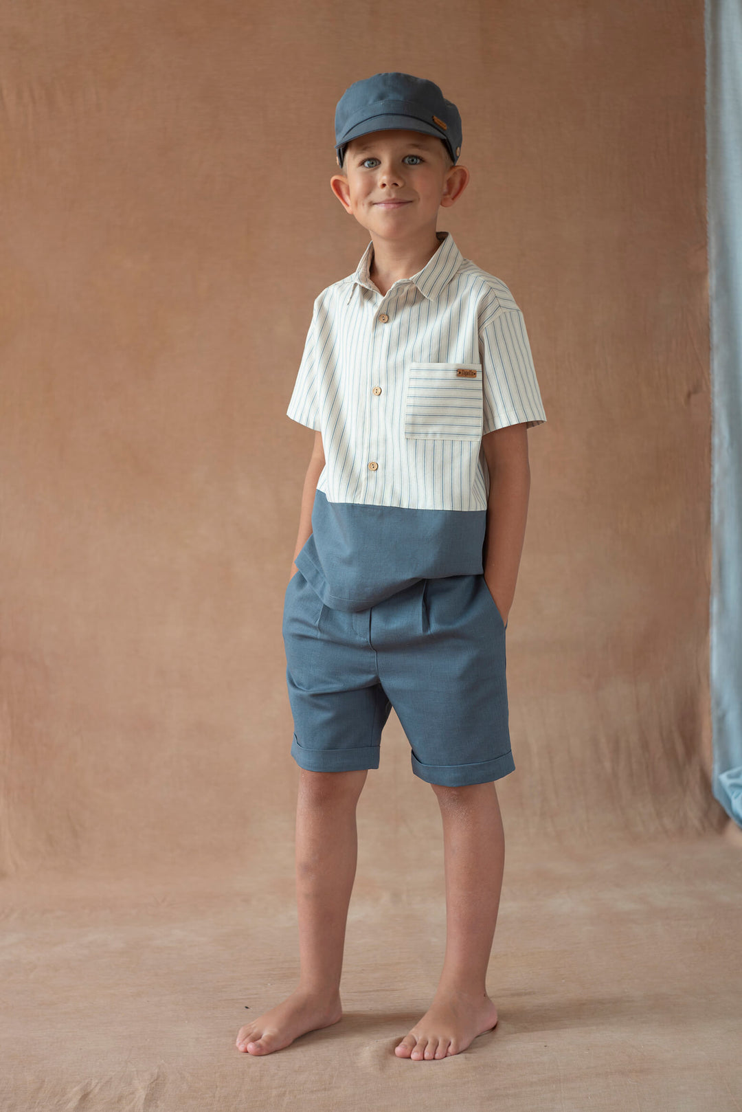 MOD.22.3 BLUE STRIPED SHIRT WITH COLLAR