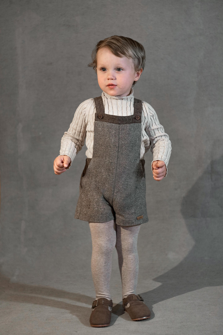 MOD.9.4 BROWN FLECK CONTRASTING DUNGAREES