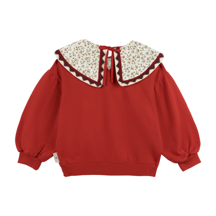 MMT ADELE DEEP RED ADELE STATEMENT COLLAR SWEATSHIRT