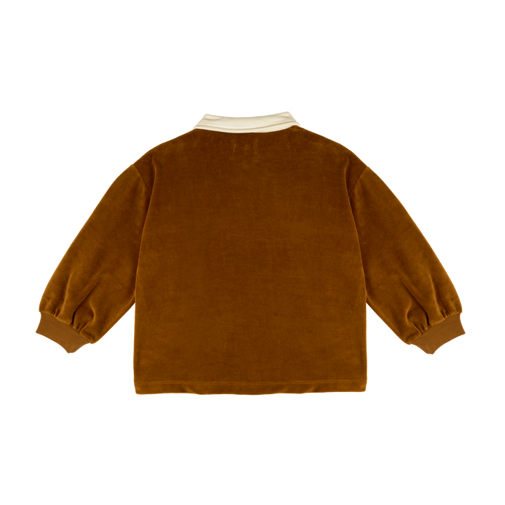 MMT FRANZ CARAMEL VELVET FRANZ POLO SWEATSHIRT STRAIGHT FIT