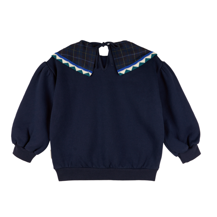 MMT ROSIE MIDNIGHT BLUE STATEMENT COLLAR SWEATSHIRT