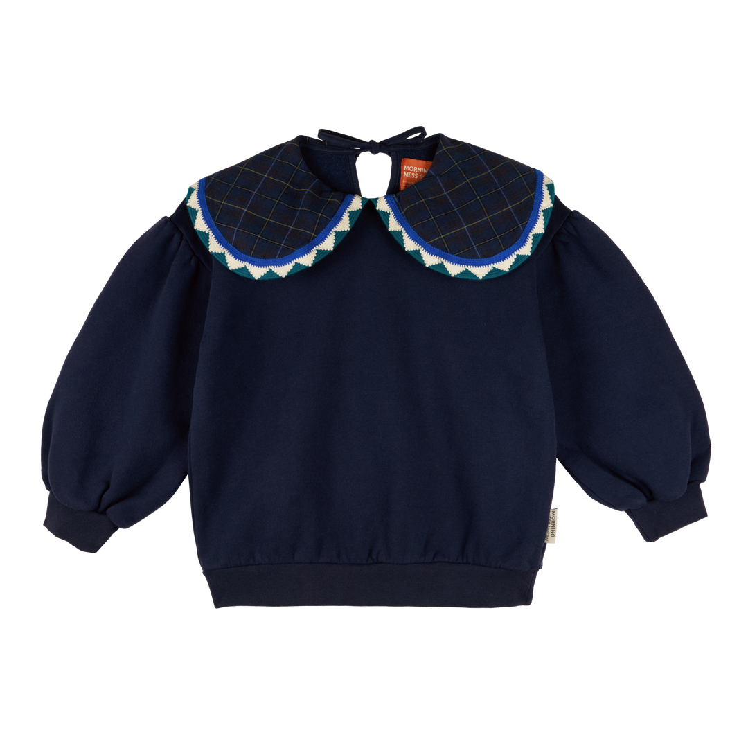 MMT ROSIE MIDNIGHT BLUE STATEMENT COLLAR SWEATSHIRT