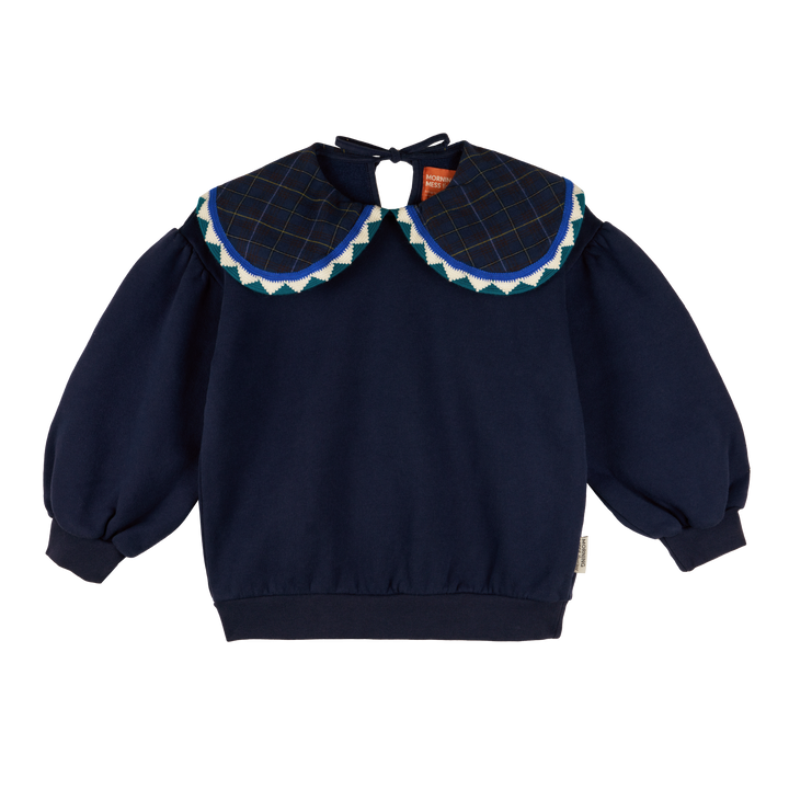 MMT ROSIE MIDNIGHT BLUE STATEMENT COLLAR SWEATSHIRT