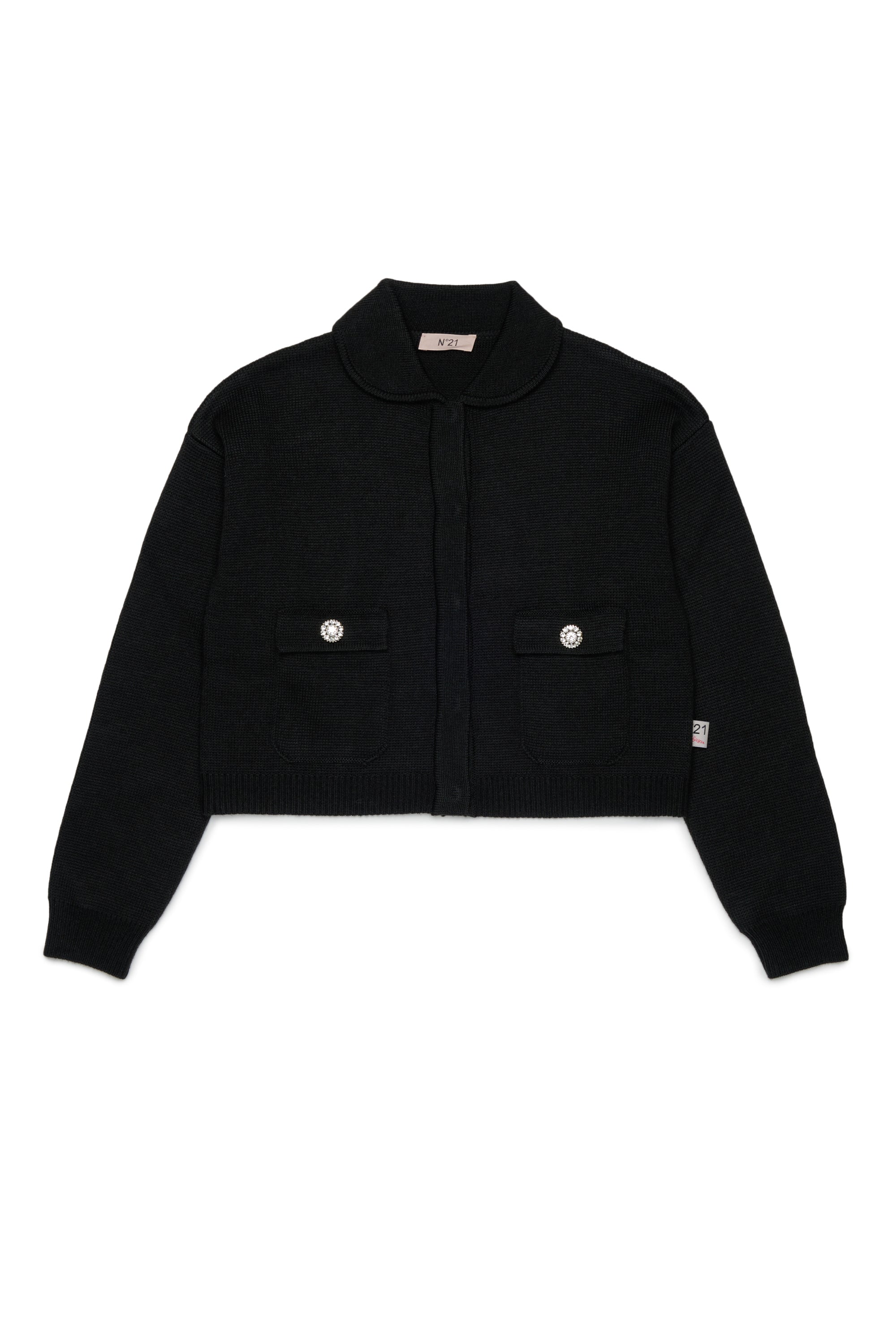 N210DP N0541 KNIT CARDIGAN WITH COLLAR AND JEWEL BUTTONS – whoopikids