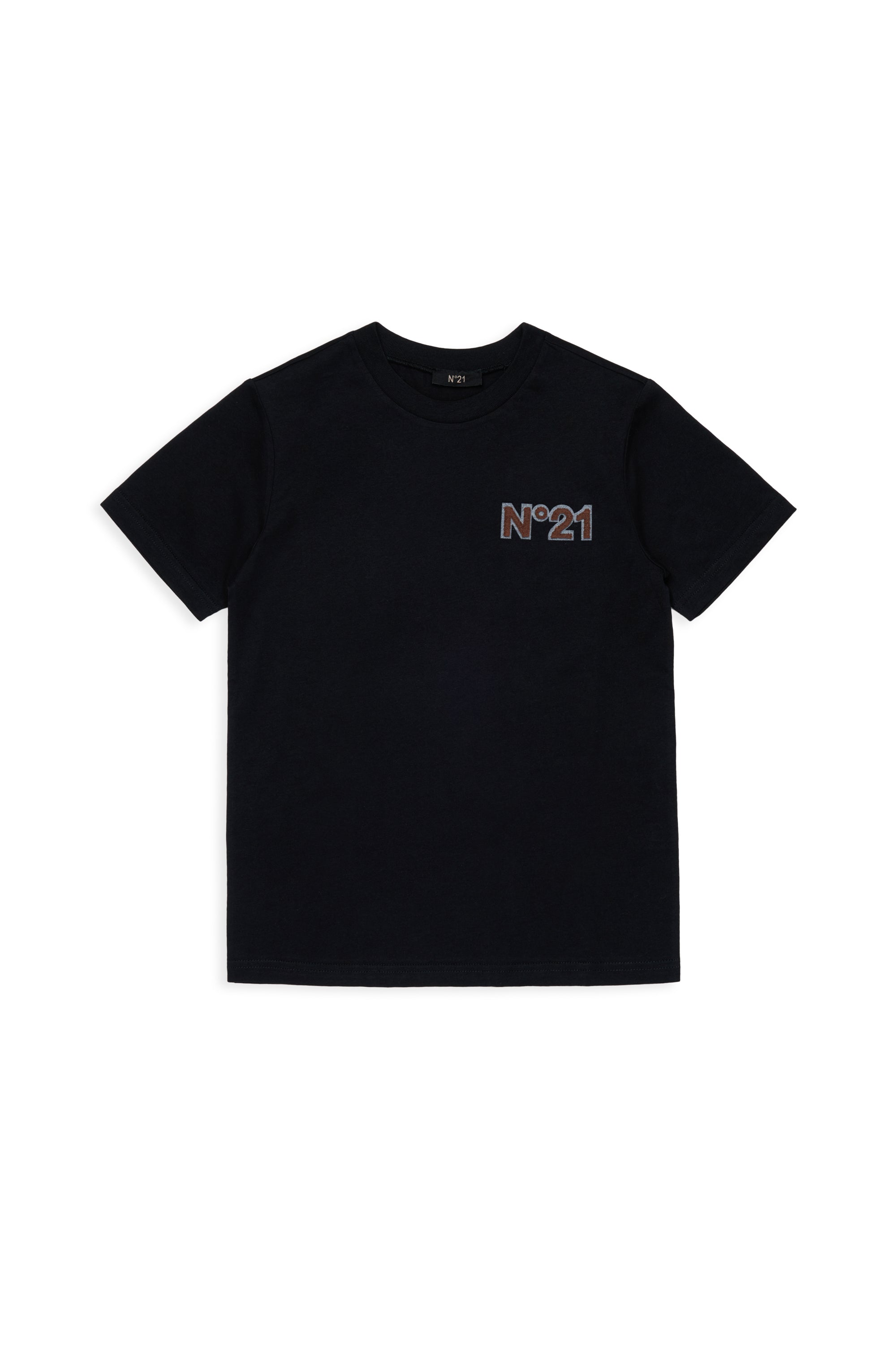 N210EF N0493 BLACK SS TEE WITH TROMP L'OEIL LOGO KEYCHAIN GRAPHIC