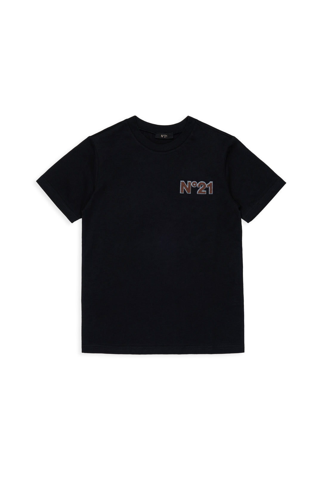 N210EF N0493 BLACK SS TEE WITH TROMP L'OEIL LOGO KEYCHAIN GRAPHIC