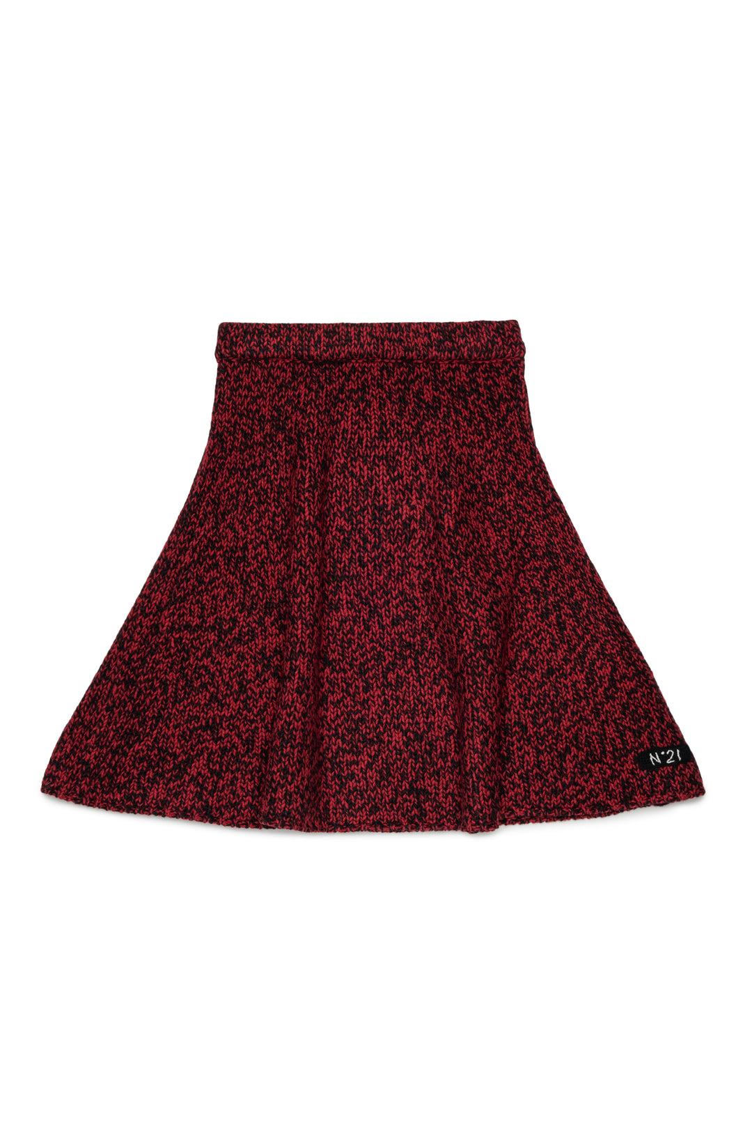 N210G0 N0545 RED SPECKLED KNIT FLAIR SKIRT