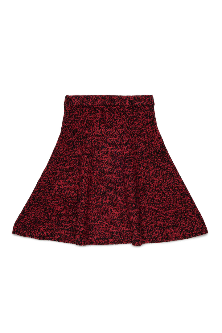 N210G0 N0545 RED SPECKLED KNIT FLAIR SKIRT