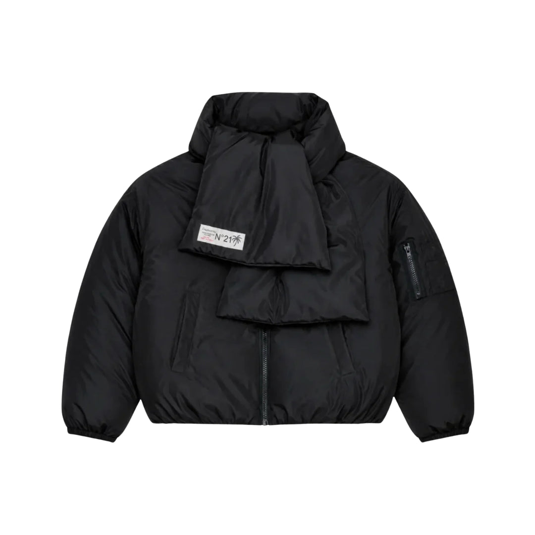 F6MSJUPF002 BLACK PUFFER BOMBER UNISEX