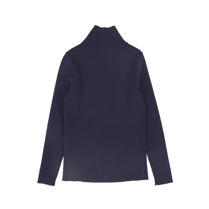 C-21804-Wrap Neck Turtleneck -Navy