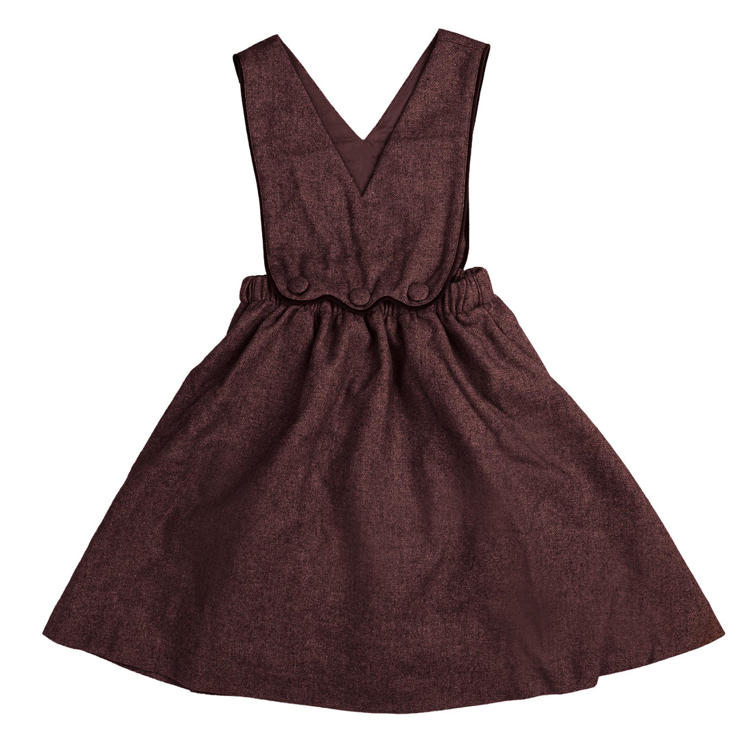NDR611 VELVET TRIM SCALLOP DETAIL JUMPER - AUBERGINE
