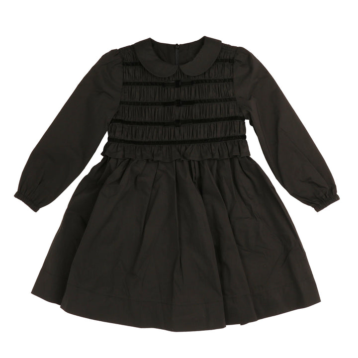 NDR614 SMOCKED DRESS - BLACK