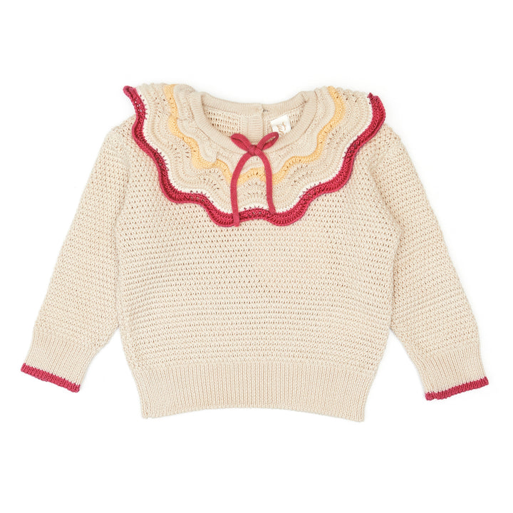 NF001OA/016RD-Multicolor Ruffle Sweater/Legging SET-Oatmeal