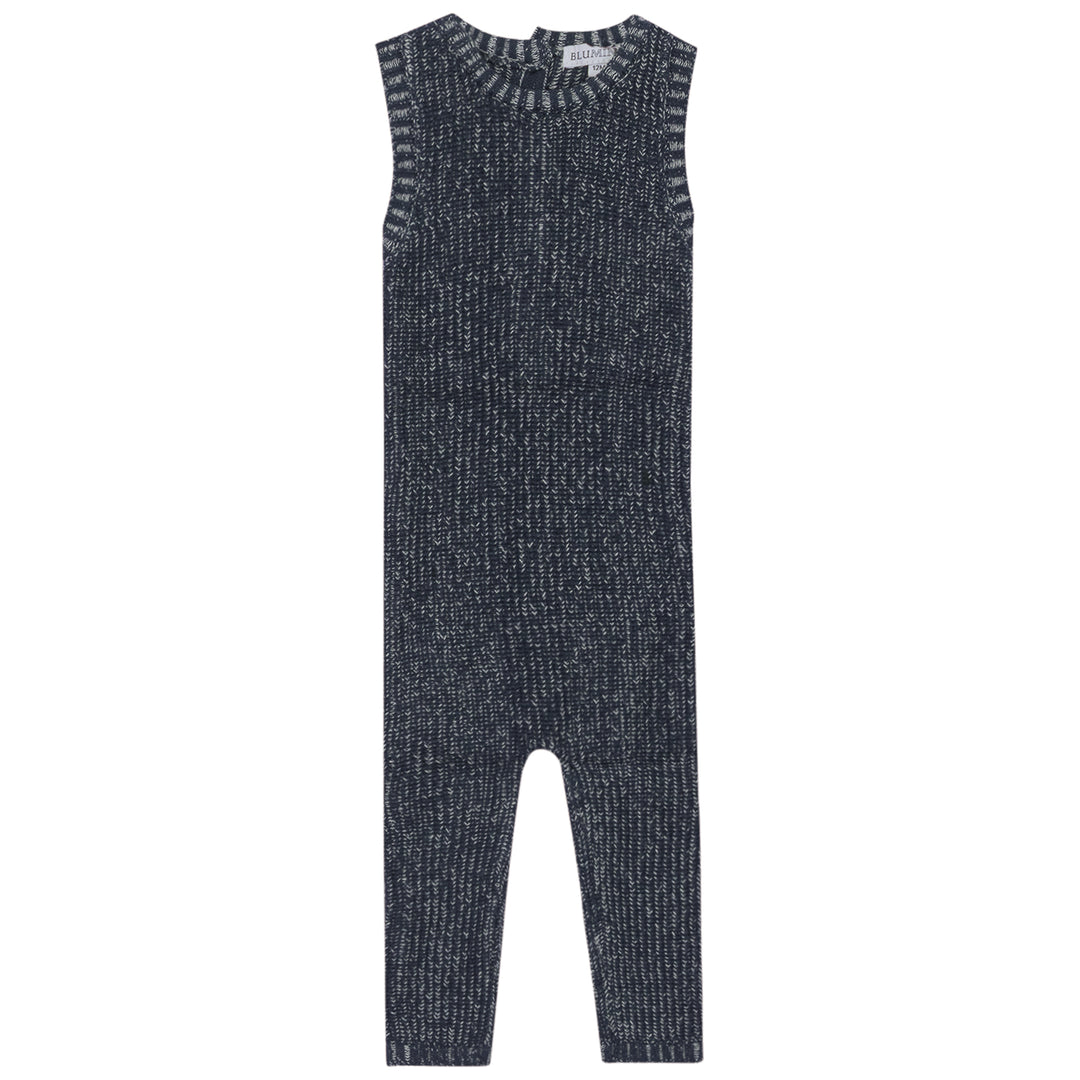 NORTH-DETAILED KNIT CARDIGAN AND OVERALL-NAVY