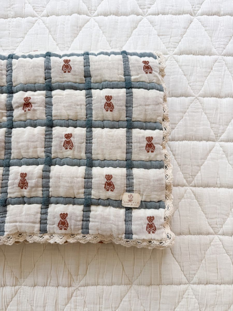 WHOLESALE KEEPSAKE QUILT - TEDDY BLUEBELLE