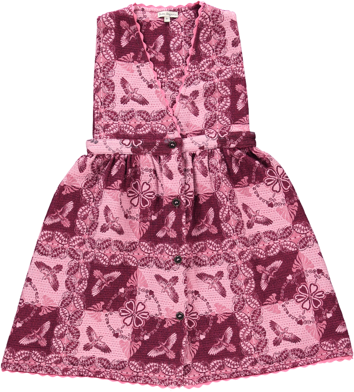 Nina Apron Dress-Rose Bandana