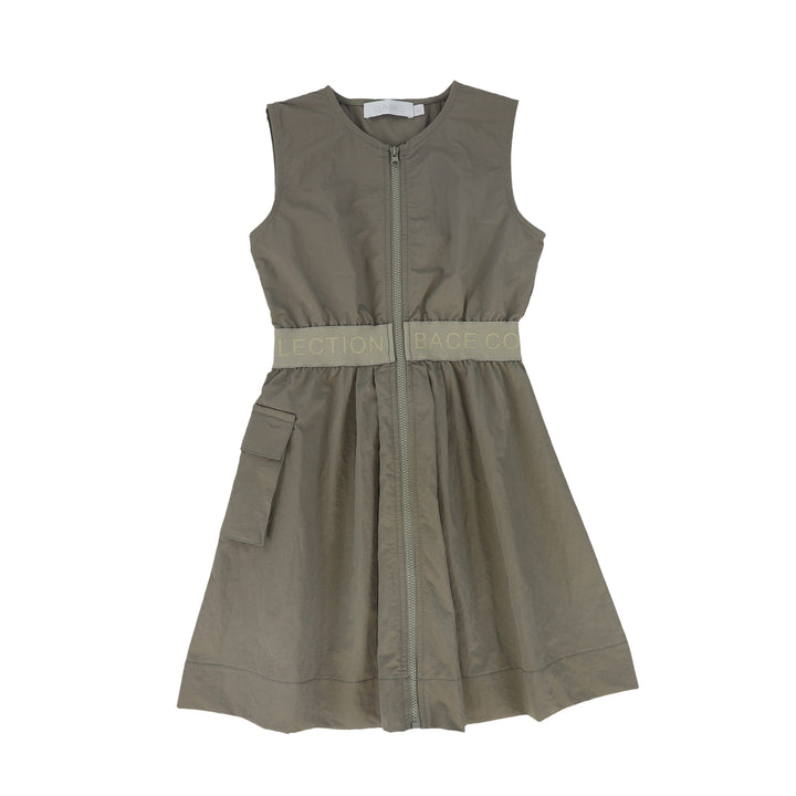 C-22683-Zipper Cargo Jumper -Olive