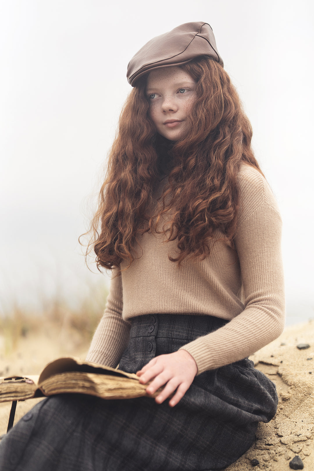 G730-RIBBED MOCK NECK-CAMEL