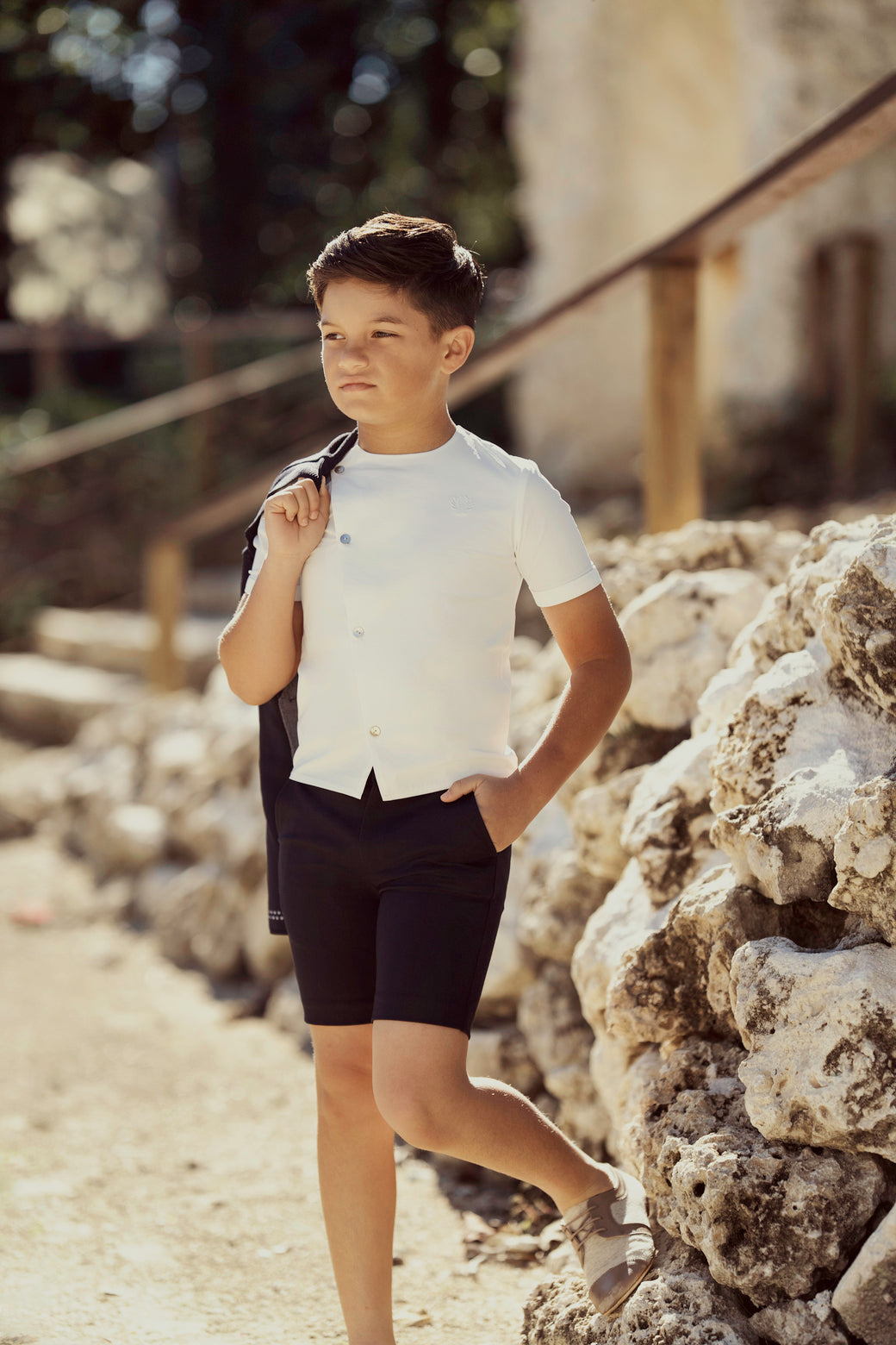 CHANCE BUTTON DOWN WRAP SHIRT-WHITE