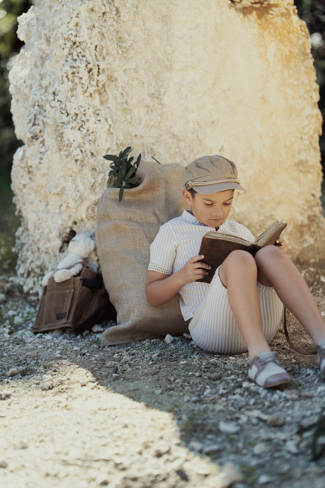 CLASS CROCHET DETAIL PINSTRIPE SHIRT-DESERT