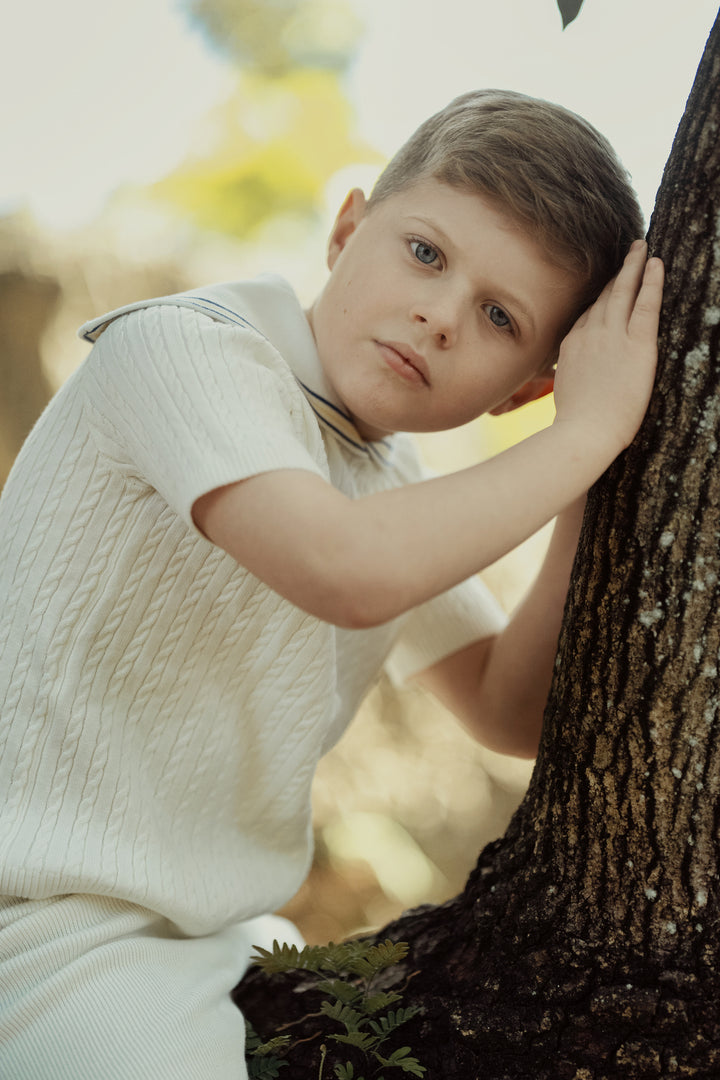 DAME SAILOR COLLAR TOP-ROYAL BLUE
