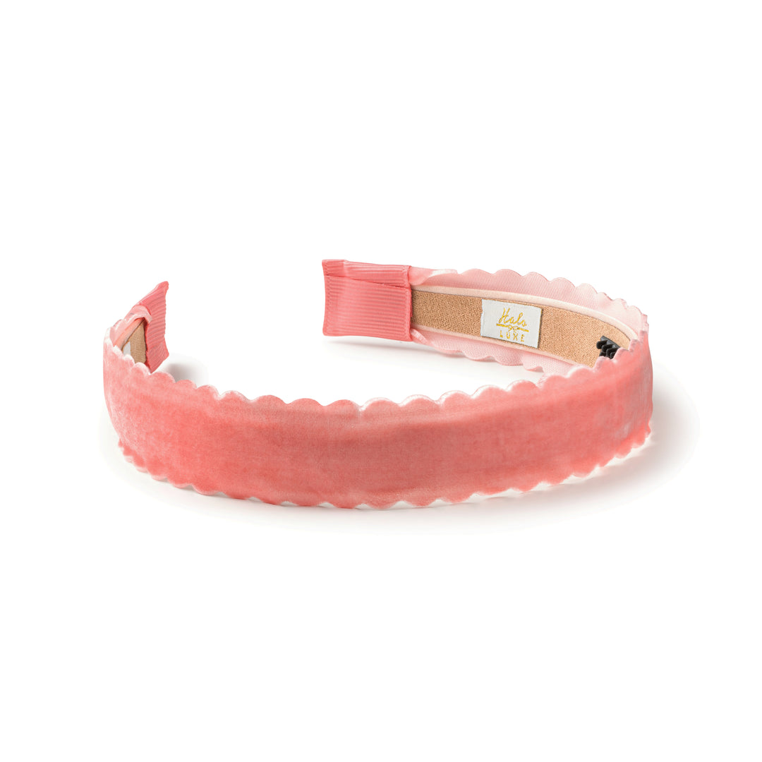 opalh008-Opaline scalloped velvet headband-blush