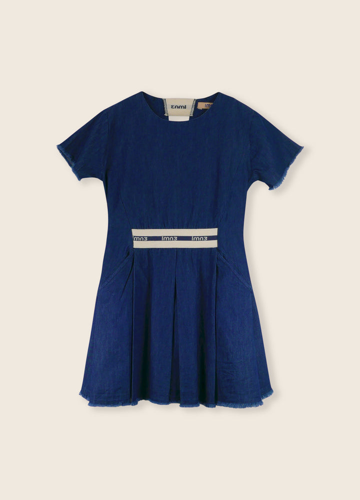 3LS25_1057-ORIGAMI DRESS-Dark Blue/Chambray