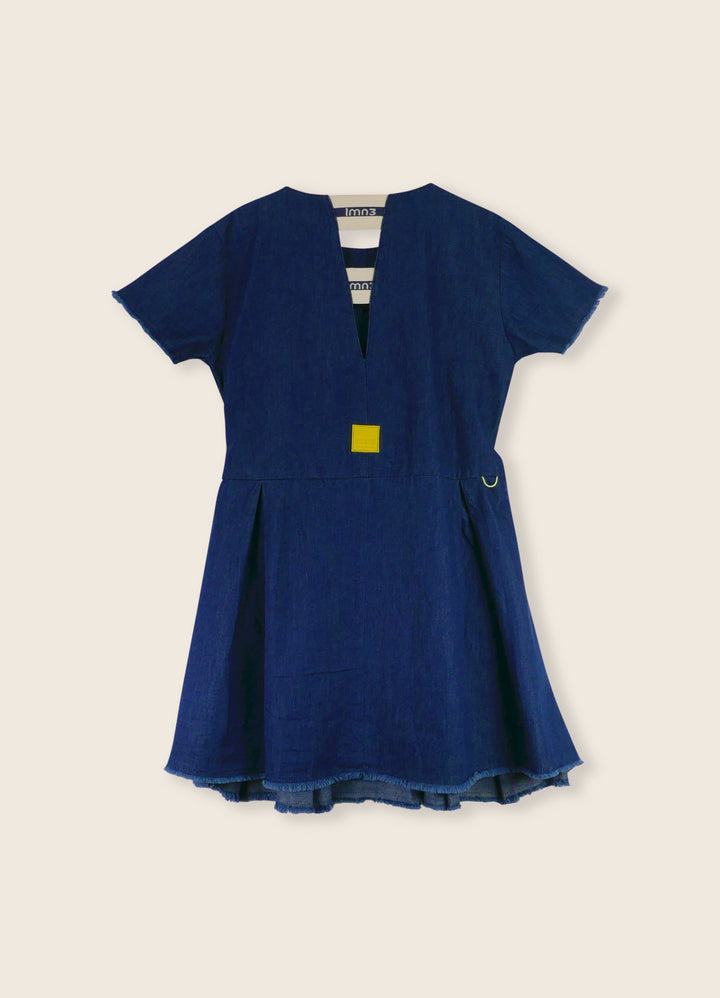 3LS25_1057-ORIGAMI DRESS-Dark Blue/Chambray