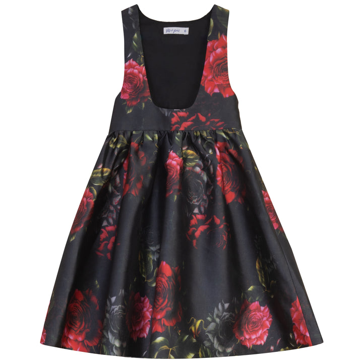 P8209 LOW CUT FLORAL JUMPER-BLACK