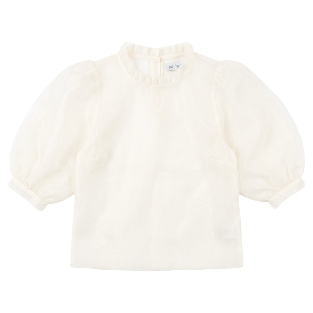 P8210 ORGANZA FRILL SHIRT-CREAM – whoopikids