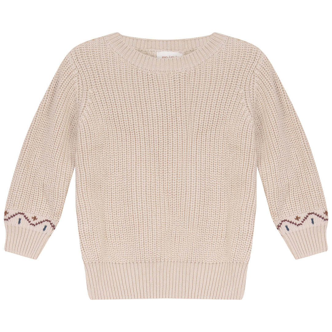 P8512 CHUNKY KNIT ROUND NECK SWEATER-CREAM