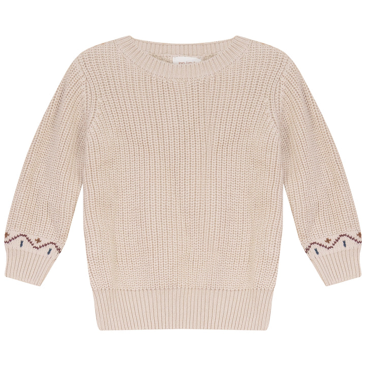 P8512 CHUNKY KNIT ROUND NECK SWEATER-CREAM