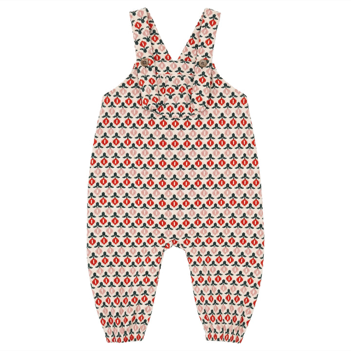 P8816 PRINTED CORD ROMPER-CREAM