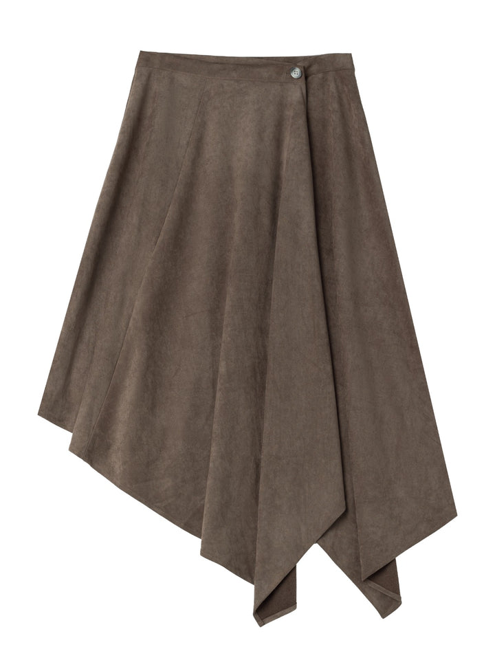 L406 Claudia Wrap Midi Skirt Taupe