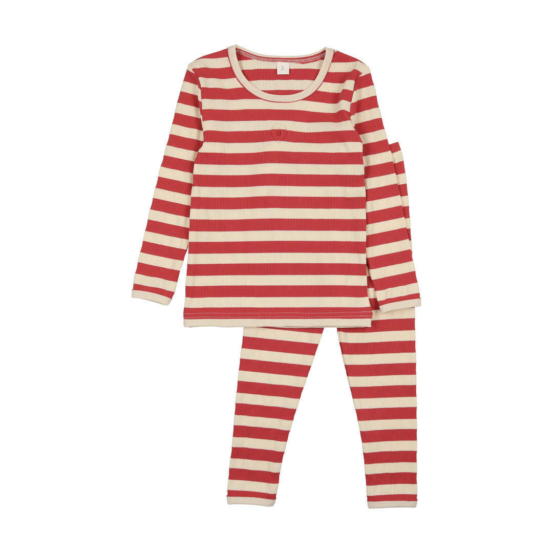 SP25095ST-Long Sleeve Stripe Set-BRICK