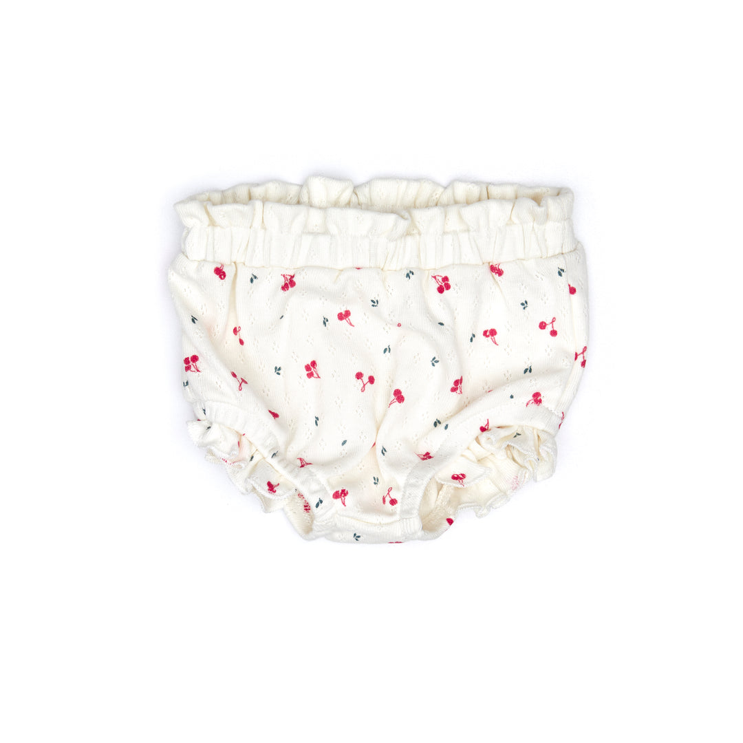 PK005/007-POINTELLE SS TOP/BLOOMER SET-Natural Little Cherries