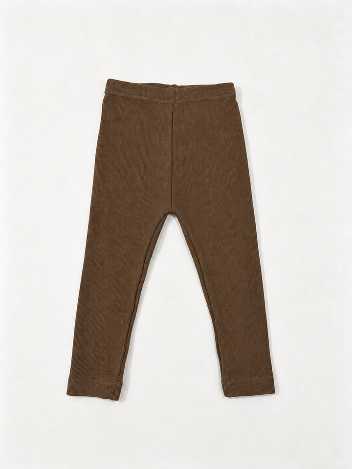 PM2604 RIBBED BROWN LEGGINGS