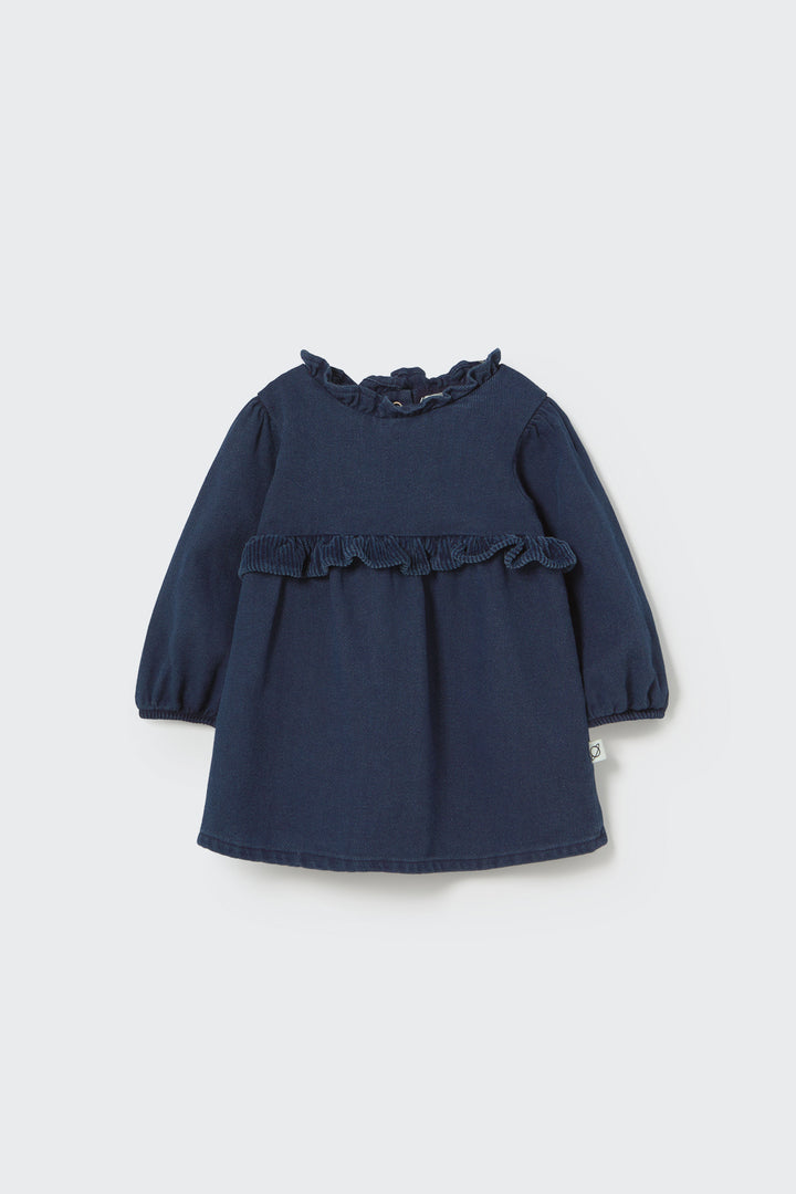 PRAIA288w5-Dobby denim baby dress-denim