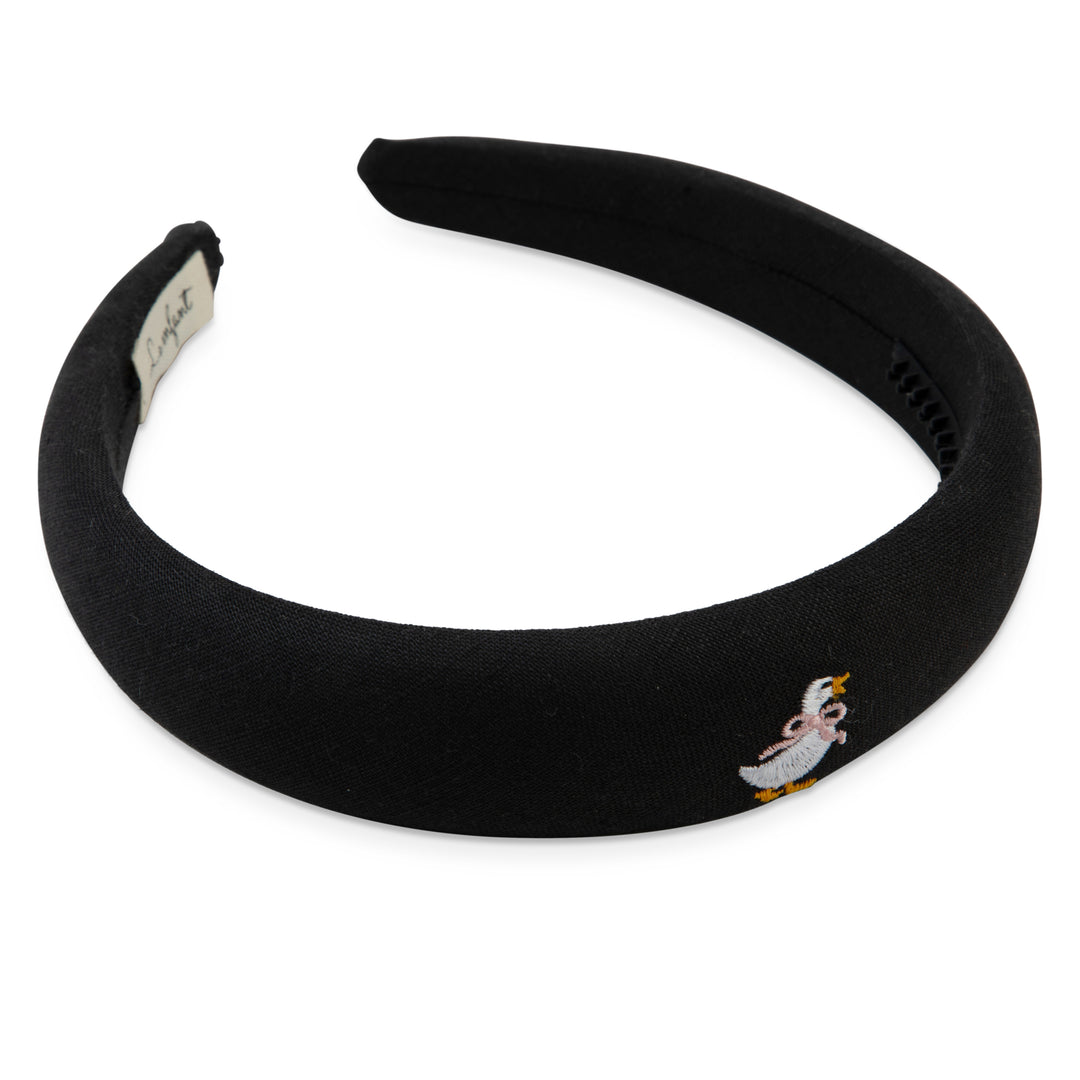 DUCK EMBROIDERED HEADBAND BLACK