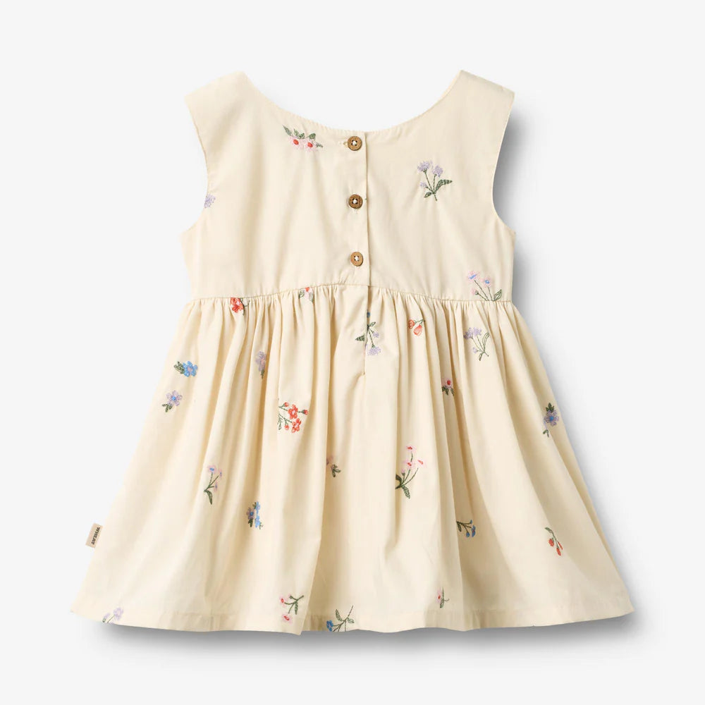 Pinafore Wrinkle Sienna 5200-235  IVORY EMBROIDERY FLOWERS