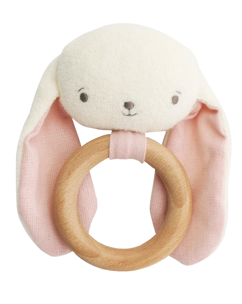 N11318P - Baby Bunny Teether Rattle Pink