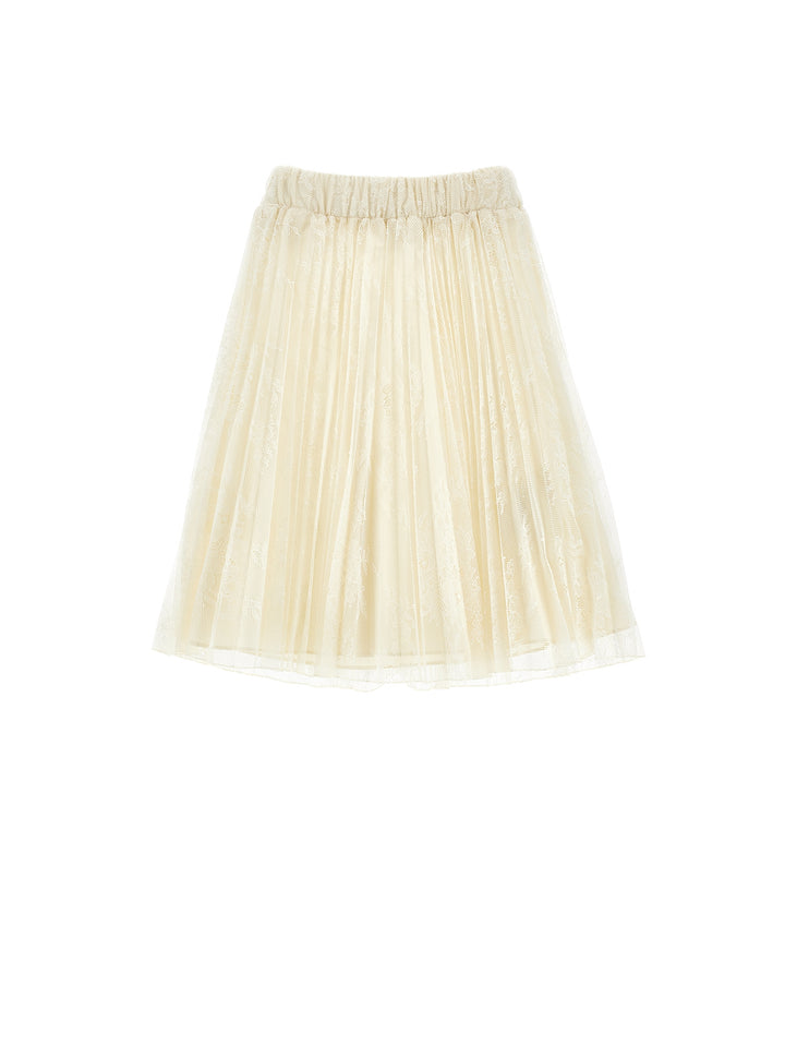 PLEATED LACE SKIRT 0035 CREAM