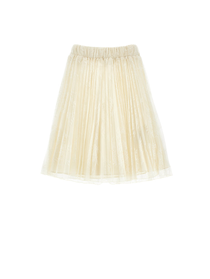 PLEATED LACE SKIRT 0035 CREAM