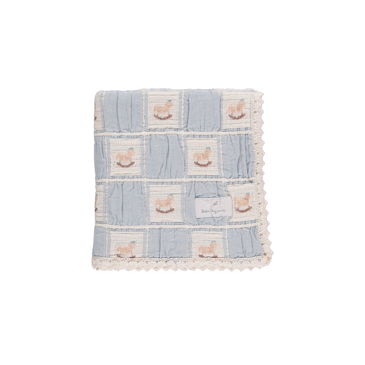 Rokcing Horse Blanket - Blue Horse Patchwork