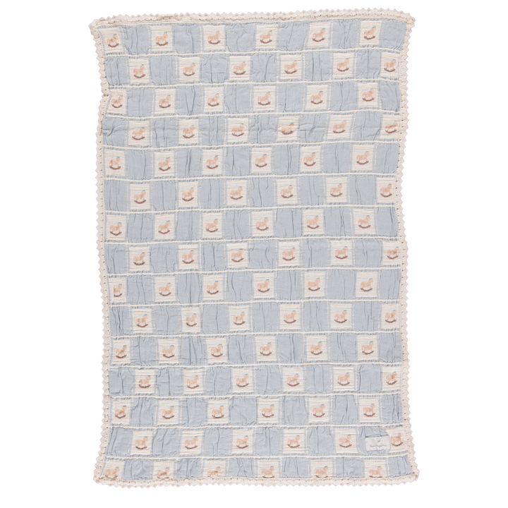 Rokcing Horse Blanket - Blue Horse Patchwork