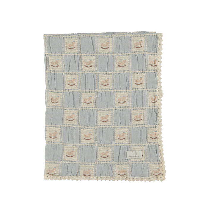 ROCKING HORSE BLANKET-Blue Horse Patchwork