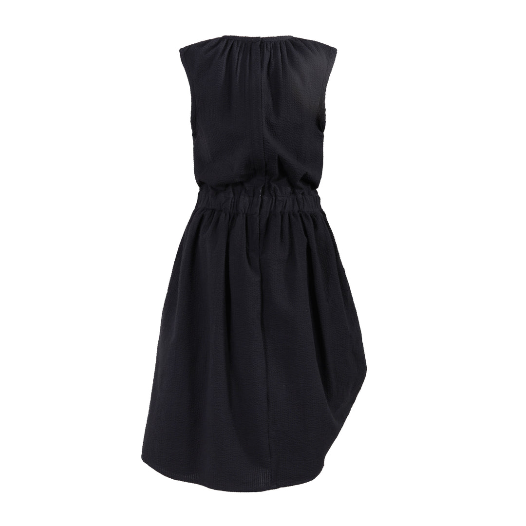 102C Cocktail Dress - Black Seersucker