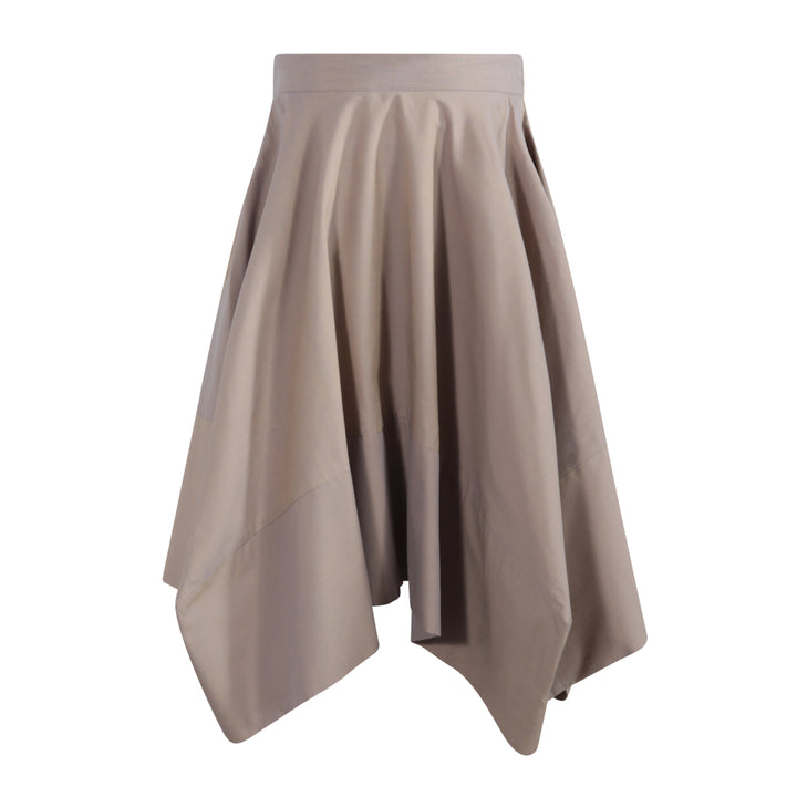 205C Geometric Skirt - Brown Chambray