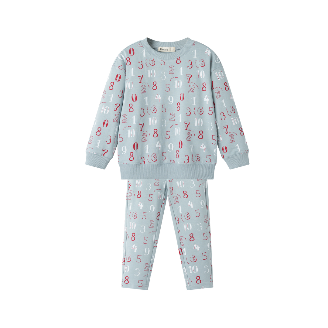 NUMERICAL PRINT PAJAMA-LIGHT BLUE